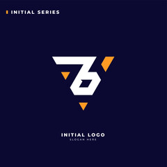 Initial B logo design with triangle shape, Logo for game, esport, initial gaming, community or business.