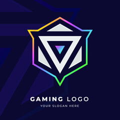 Initial V logo design with strong shape, Logo for game, esport, initial gaming, community or business.