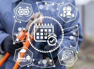 Time management industrial concept. Industrial schedule plan. Deadline and date event agenda.