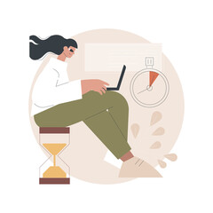 Deadline abstract concept vector illustration. Project management, work time limit, task due dates, deadline reminder, study assignments accomplishment, tax payment planning abstract metaphor.