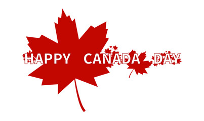Fototapeta premium Happy Canada day background. Red Canadian Leaf. Canada Day Holiday Banner Design Template