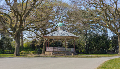 Fototapeta premium Bandstand in a park with ornate roof