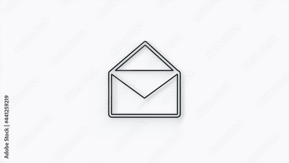 Poster 3d envelope icon isolated on white background. received message concept. new, email incoming message
