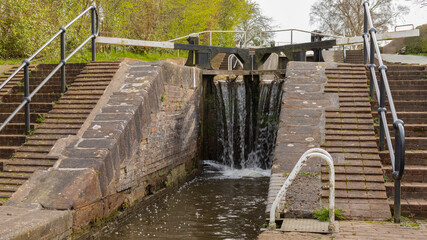 Canal gates holding back water