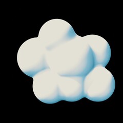 Shapes abstract cloud. 3d rendering of Cloud. Cloud cartoon.
