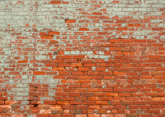Exterior brick wall of historic building