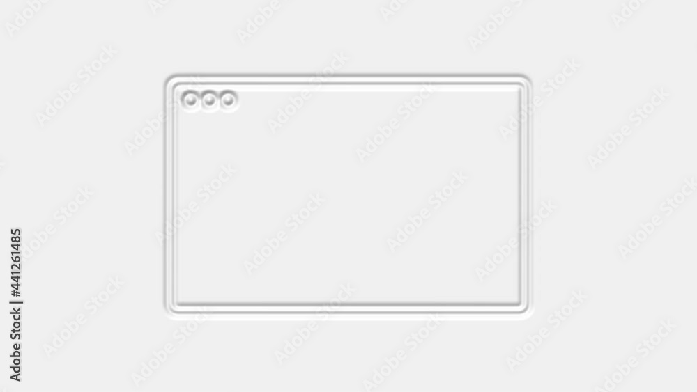 Poster Browser window neomorphism icon animation isolated on white background. 4K