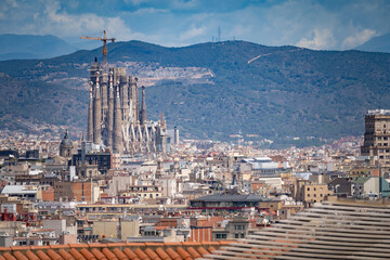 View on Sagrada Familia from distance