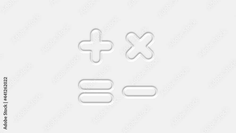 Poster calculator neomorphism icon isolated on white background. accounting symbol. business calculations m
