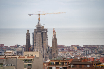 View on Sagrada Familia from distance