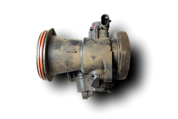 Throttle valve of the car before repair and restoration.