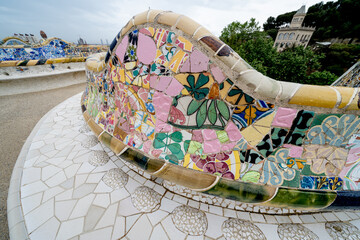 Mozaics in Park Guell Barcelona