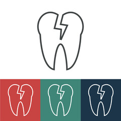 Linear vector icon with hole in tooth