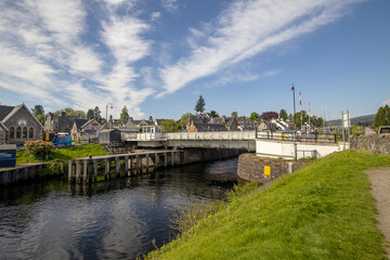 Fototapeta premium The town of Fort Augustus at the southern end of Loch Ness in the Scottish Highlands, UK