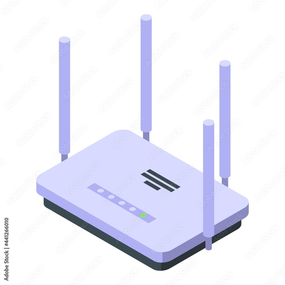 Poster wifi router icon isometric vector. wifi modem broadband. internet network router