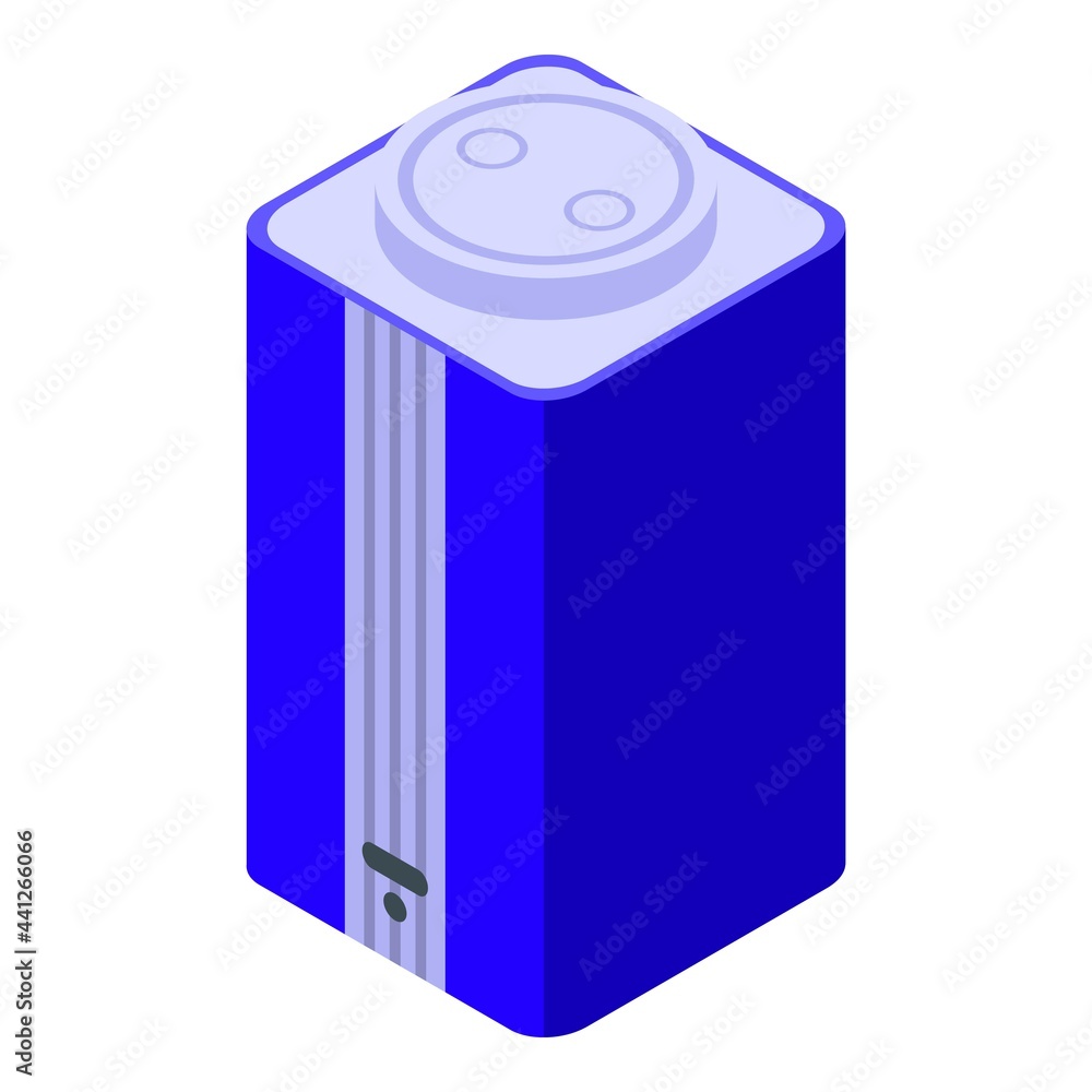 Poster smart speaker icon isometric vector. ai voice device. speaker assistant control