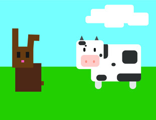 Rabbit and Cow