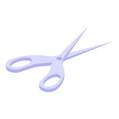 Sewing scissors icon isometric vector. Sew thread scissors. Cut pair scissors