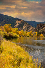 The Salmon River (River of No Return) during the fall season, north of Carmen, Idaho.