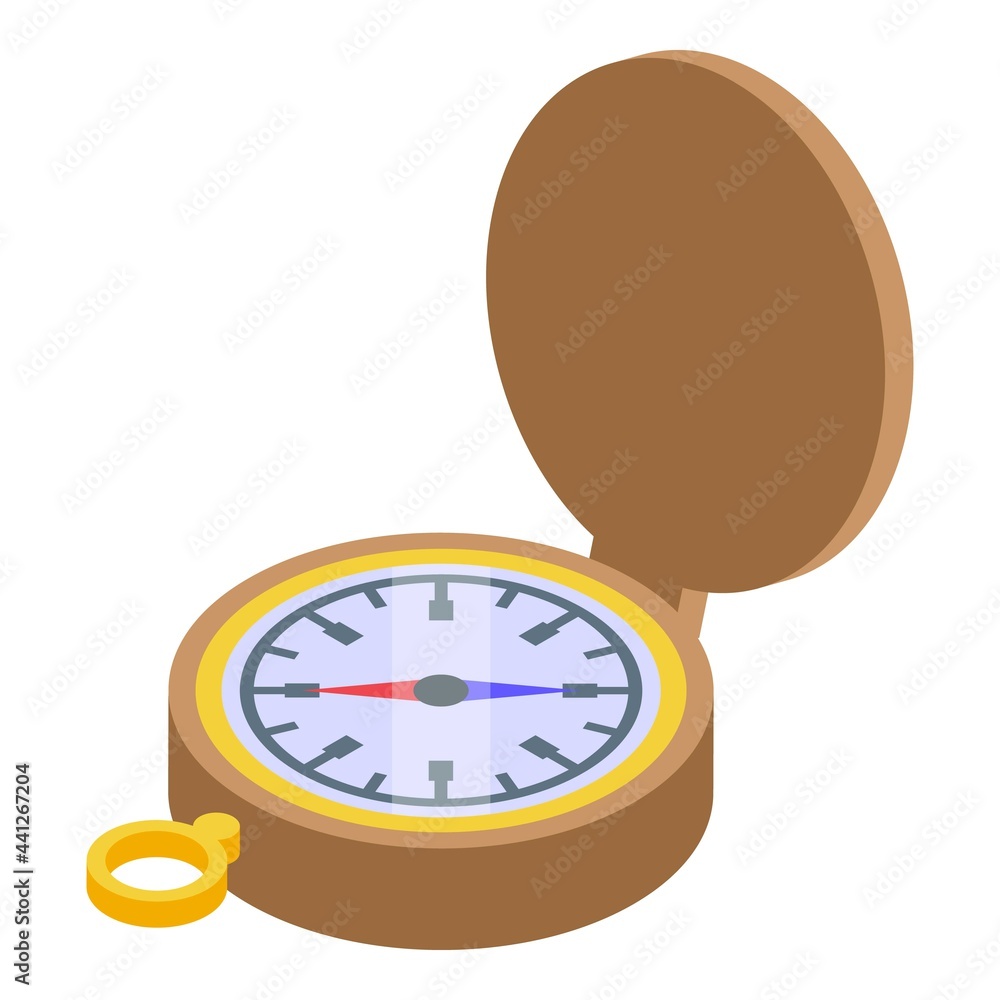 Aufkleber navigation compass icon isometric vector. map direction compass. north or west direction