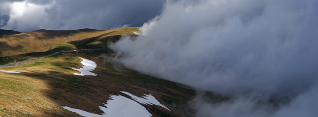 Beautiful mountain landscape of Parang Mountains in Romania, Europe