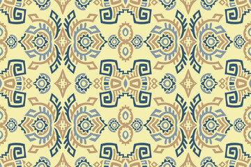 Abstract Ethnic Vector Seamless Pattern. Trendy boho tile. African textile design. Scandinavian ornament. Perfect for wallpaper, cloth, wrapping paper and other endless fill.