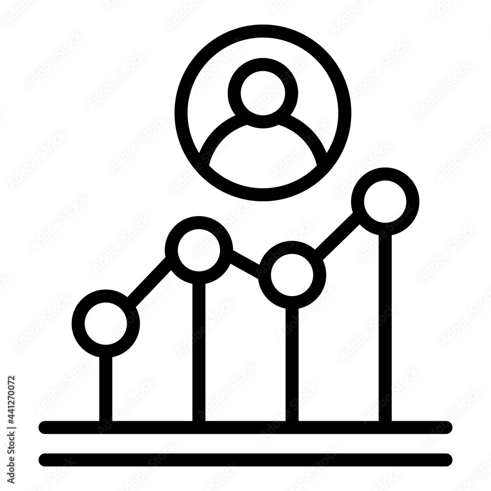 Poster narrow market graph chart icon. outline narrow market graph chart vector icon for web design isolate