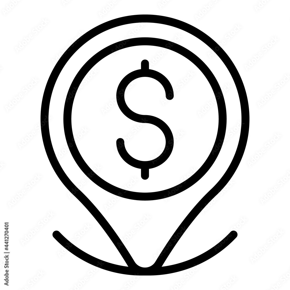 Poster money location icon. outline money location vector icon for web design isolated on white background