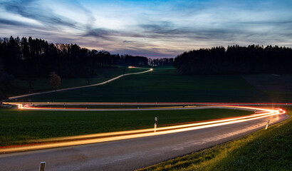 driving on highway at night