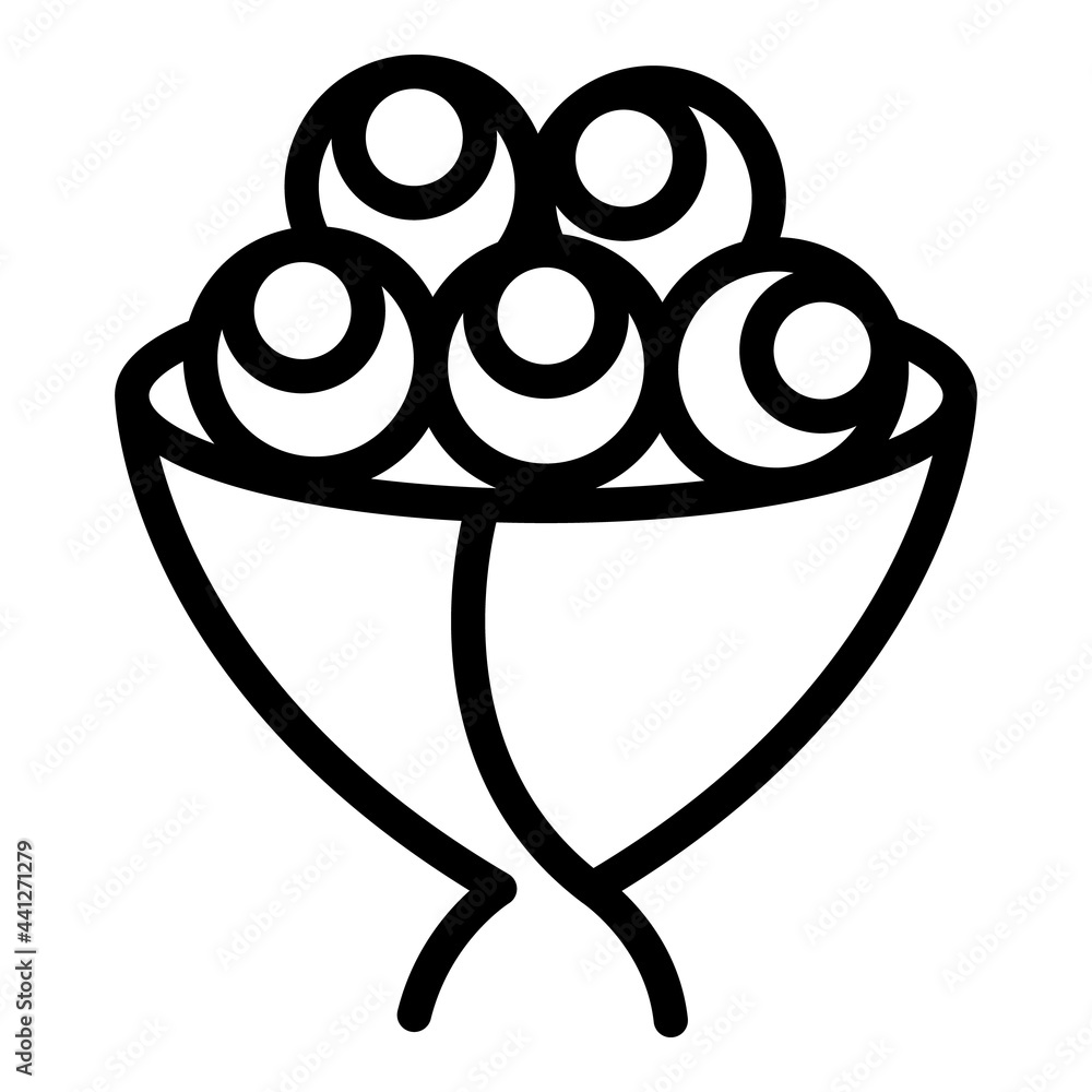 Poster flower bouquet linear icon. outline flower bouquet linear vector icon for web design isolated on whi
