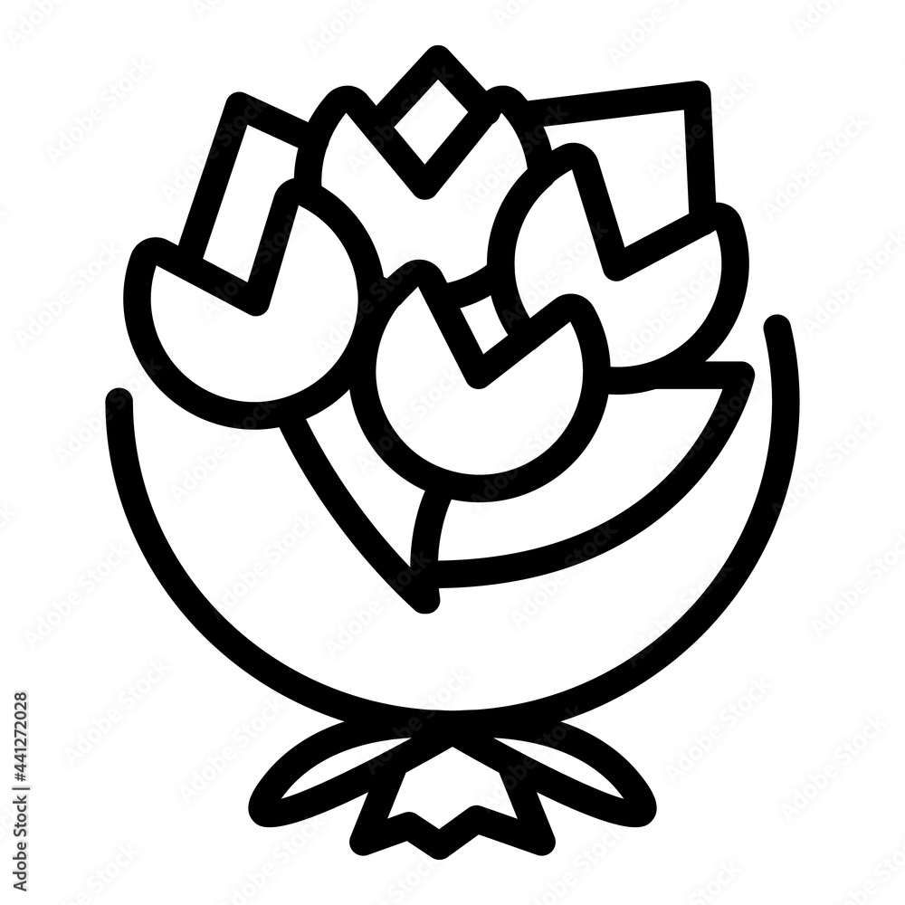 Poster object flower bouquet icon. outline object flower bouquet vector icon for web design isolated on whi
