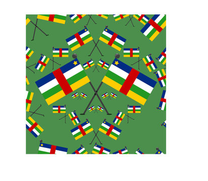 Vector Illustration Of Pattern Central Africa Flags And Green Colors Background