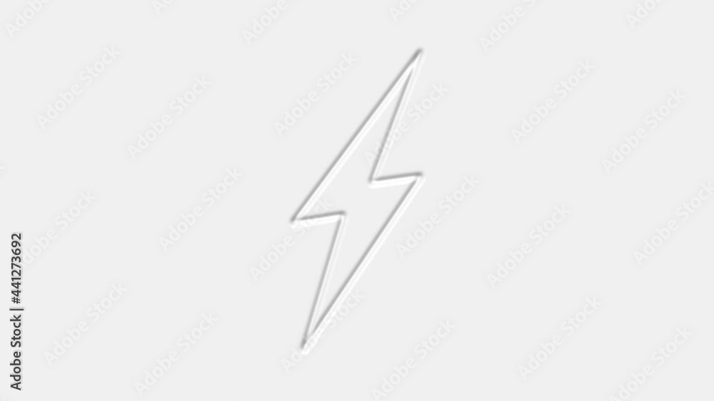 Aufkleber Lightning bolt neomorphism icon isolated on white background. Flash sign. Charge flash icon. Thunder bolt. Lighting strike. 4K