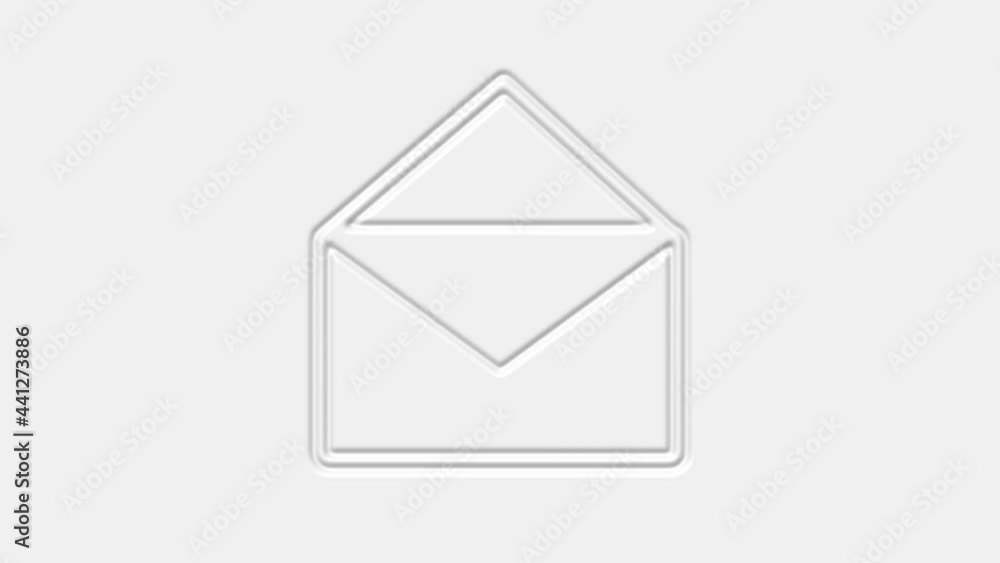 Poster mail and e-mail neomorphism icon isolated on white background. envelope symbol e-mail. email message