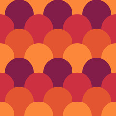 Seamless scales pattern. Japan traditional ornament. Ethnic embroidery. Repeated scallops. Fish scale. Repeat scallop shapes background. Japanese sashiko uroko motif. Squama wallpaper. Vector tiles.