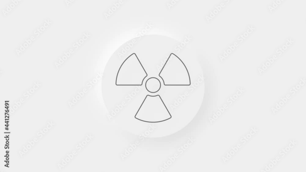 Aufkleber Radioactive symbol video animation. Seamless loop.