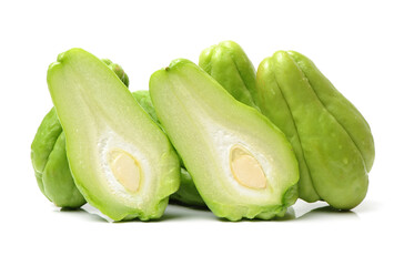 Chayote on a white background