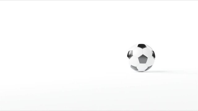Realistic soccer ball. Soccer concept. 3d looping animation