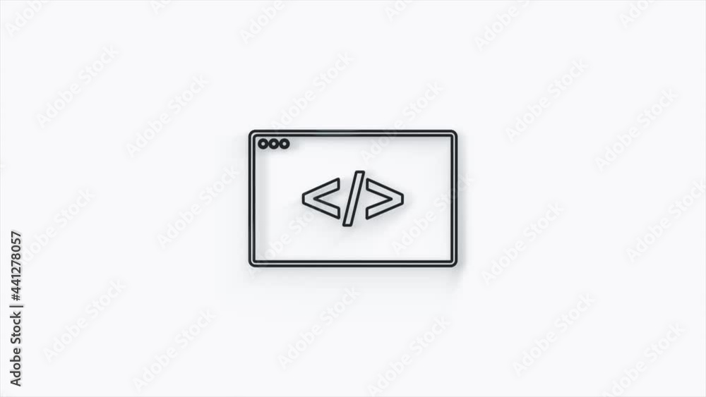 Fototapete Web design and front end development 3d icon isolated on white background. 4K