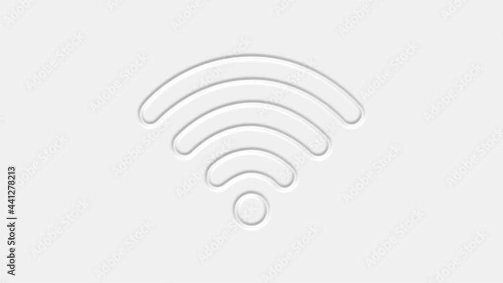 Poster wifi wireless internet network symbol neomorphism icon isolated on white background.
