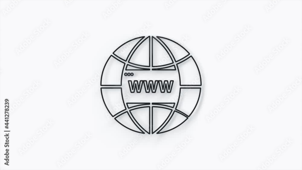 Poster World wide web concept globe 3d icon. Planet web symbol. Planet icon with world wide web sign. Business, technology, internet