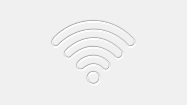 Wifi wireless internet network symbol neomorphism icon isolated on white background.