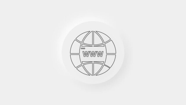 World wide web concept globe icon. Planet web symbol. Planet icon with world wide web sign. Business, technology, internet