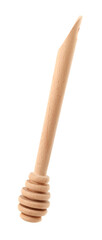 wooden honey stick isolated on white background