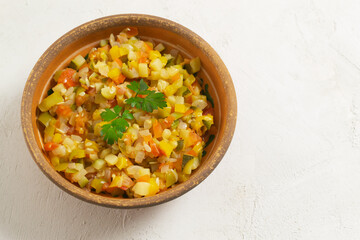 Pisto Manchego traditional Spanish dish.