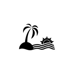 travel beach design logo template - Vector