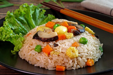 Vegetarian fried rice with five vegetable