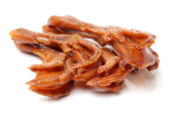 sauce duck claws on white background