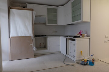 unfinished modern kitchen interior