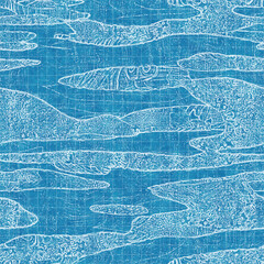 Seamless bright blue blueprint pattern for textile and print. High quality illustration. Technical engineering blue-print draft design. Graphic motif for background, wallpaper, or surface design print